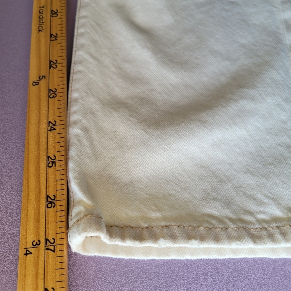 Frame Le Original Ripped Straight Leg High Rise Jeans In Off-White Size 27 - Picture 13 of 13